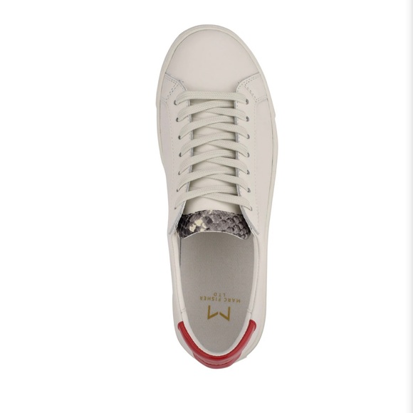 Marc Fisher Women’s Leather White Color Block Sneakers Sz 9 NEW - Picture 1 of 14